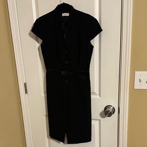 Calvin Klein Black Midi Dress with Belt